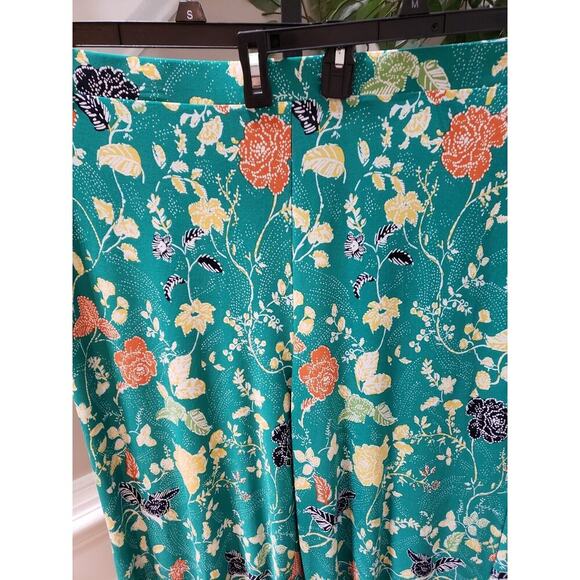 Est. 1946 Calypso Green Floral Polyester Boho Hippie Chic Harem Pants 22/24W - Picture 2 of 12